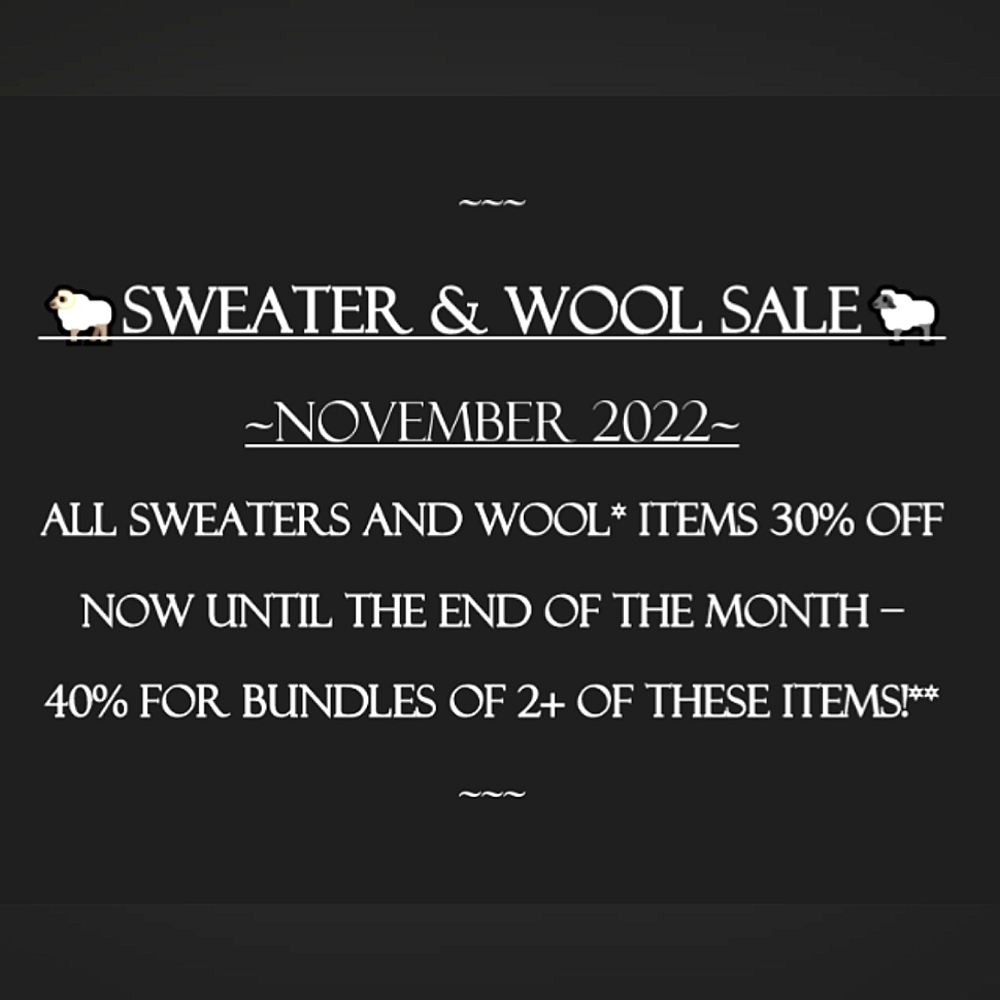 🐏SWEATER & WOOL SALE🐑 - NOV 2022